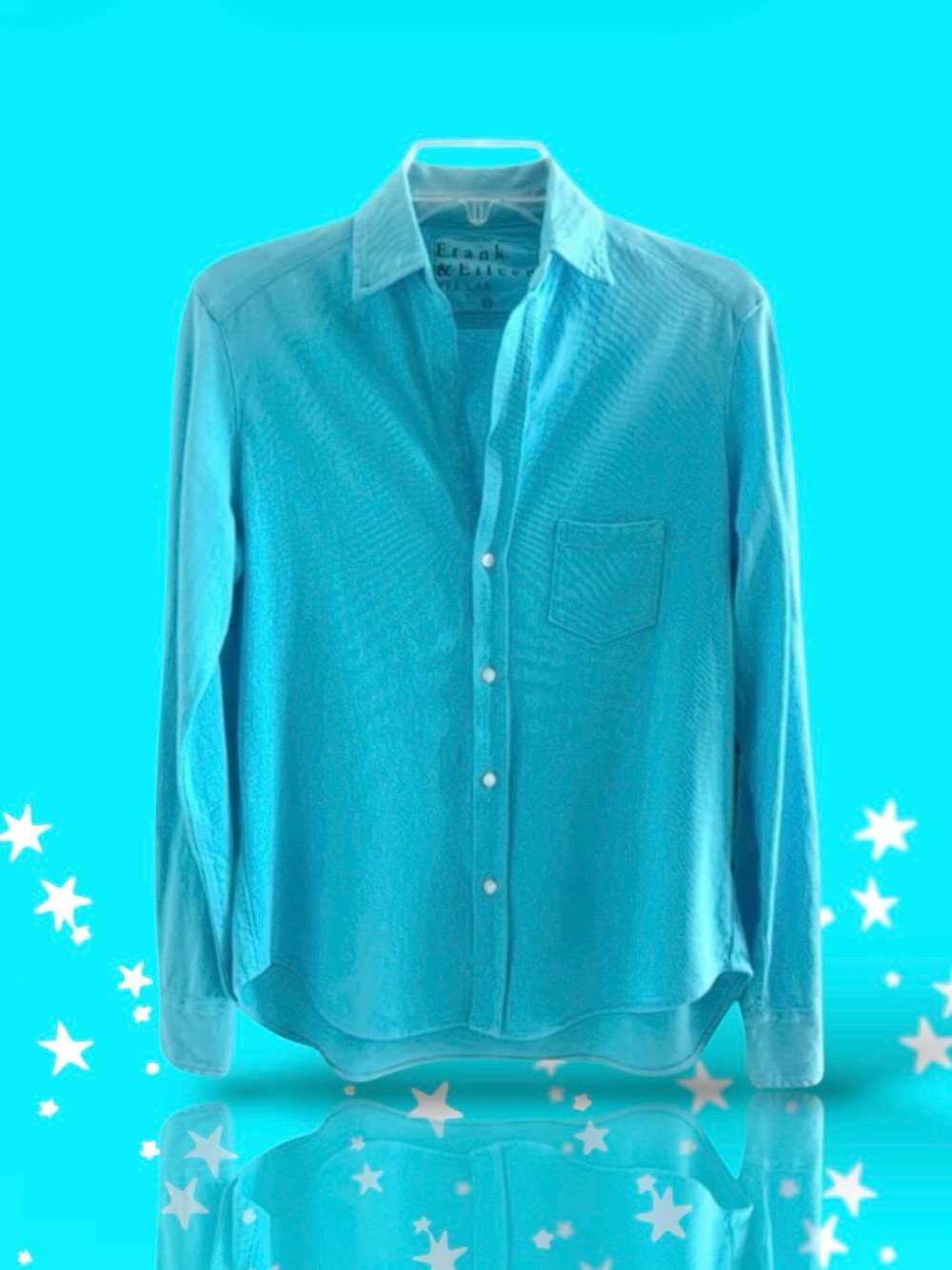 💞FRANK & EILEEN 'EILEEN' Relaxed Button-Up Long Sleeve Shirt • OCEAN / TEAL • XS